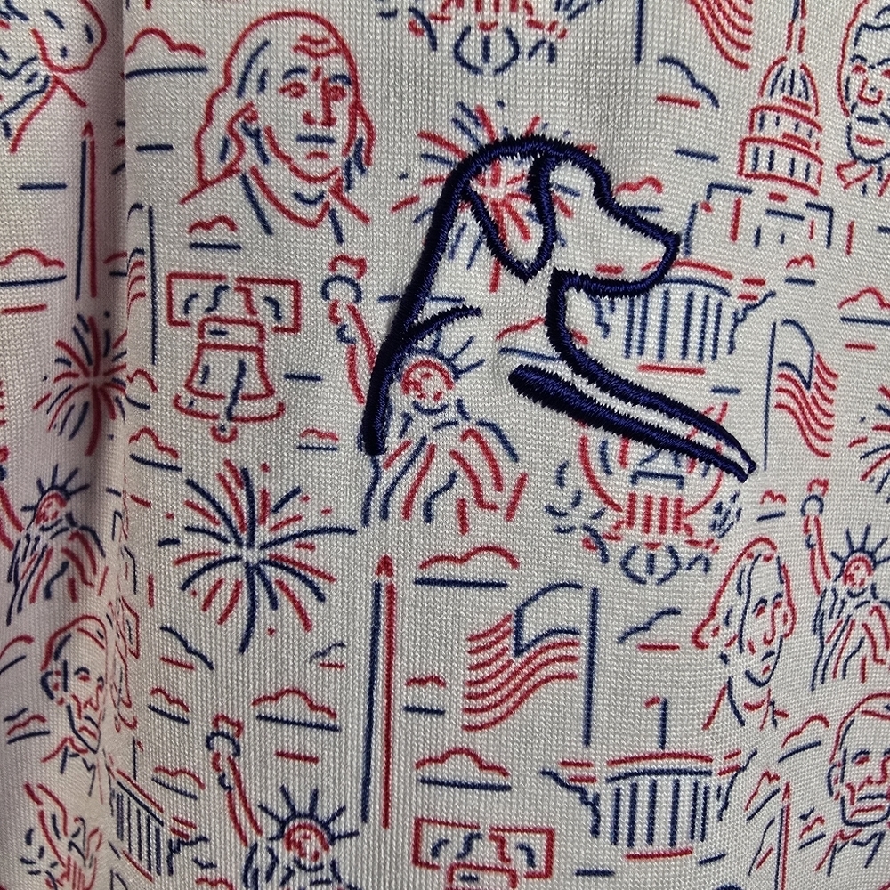 NWOT RHOback Mens Polo Shirt USA Patriotic President Print Golf Casual XXXL - Picture 8 of 10